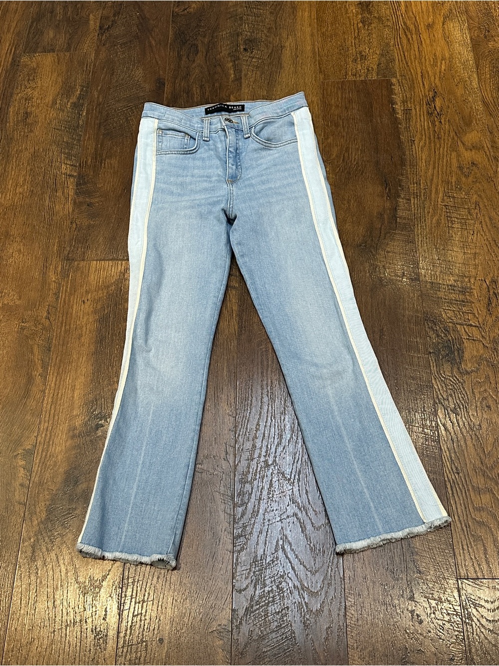 Veronica Beard Carly 11" Kick Flare Tuxedo Jeans 25